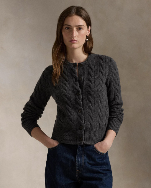 Women's classic twist knitted Cardigan - custom and wholesale knitwear manufacturer