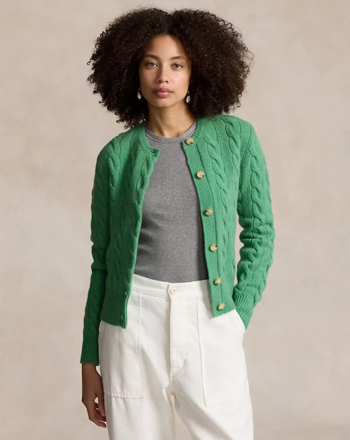 Women's classic twist knitted Cardigan - custom and wholesale knitwear manufacturer