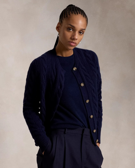 Women's classic twist knitted Cardigan - custom and wholesale knitwear manufacturer