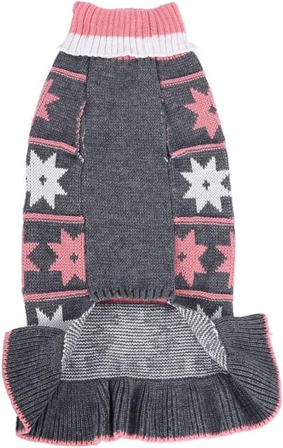 Cozy Star PatternWinter Knit Dog Sweater