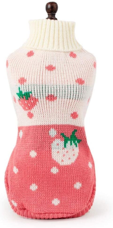 Adorable Strawberry Knitted Dog Sweater