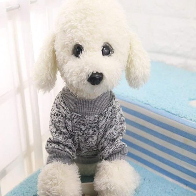 Classic Grey Dog Sweater with Soft Fabric