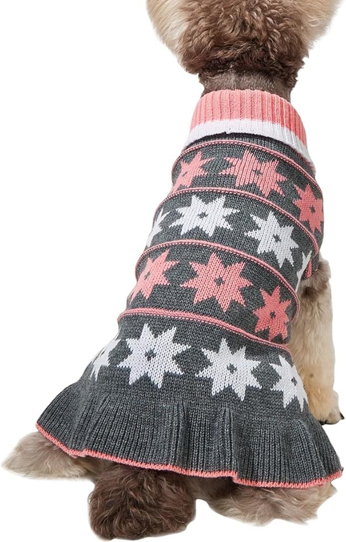 Cozy Star PatternWinter Knit Dog Sweater
