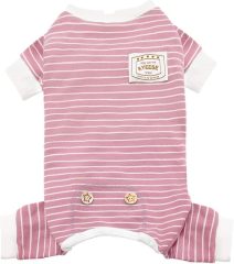 Comfortable and Adorable Pet Outfit for All Seasons Striped Dog Pajamas