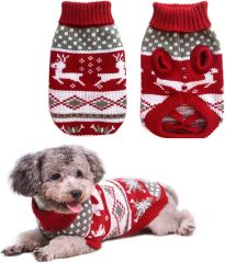 Festive Christmas day  Reindeer Knit Dog Sweater