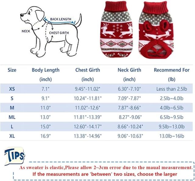 Festive Christmas day  Reindeer Knit Dog Sweater
