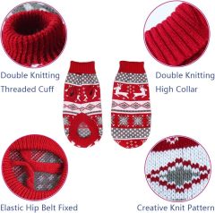 Festive Christmas day  Reindeer Knit Dog Sweater