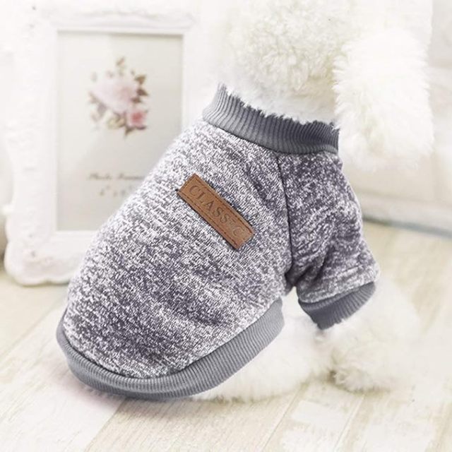 Classic Grey Dog Sweater with Soft Fabric