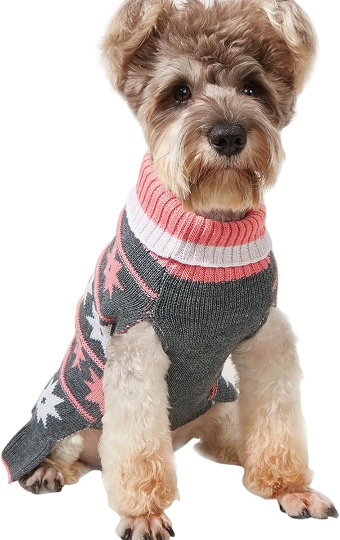 Cozy Star PatternWinter Knit Dog Sweater