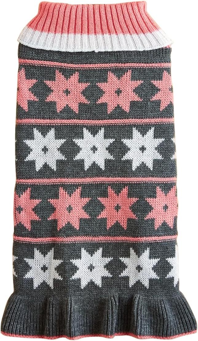 Cozy Star PatternWinter Knit Dog Sweater
