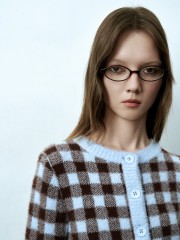 Custom Vintage Fashion Houndstooth Knitted Cardigan