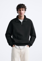 Customized Men's Black Half-Zip Pullover Sweater