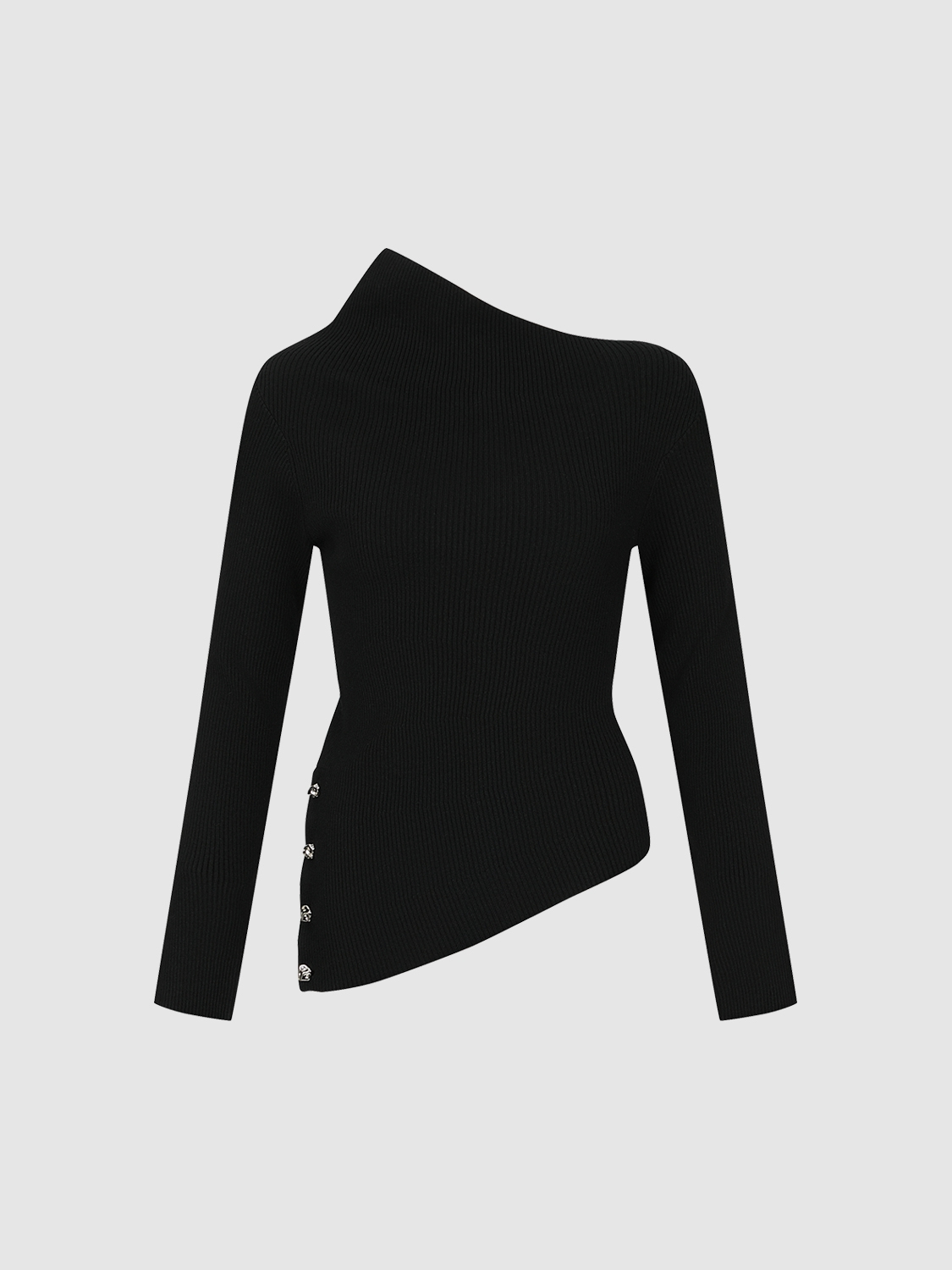 Factory Direct Off-the-Shoulder Ribbed Knit Top