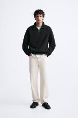 Customized Men's Black Half-Zip Pullover Sweater