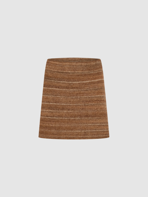 OEM Rustic Brown Knit Mini Skirt