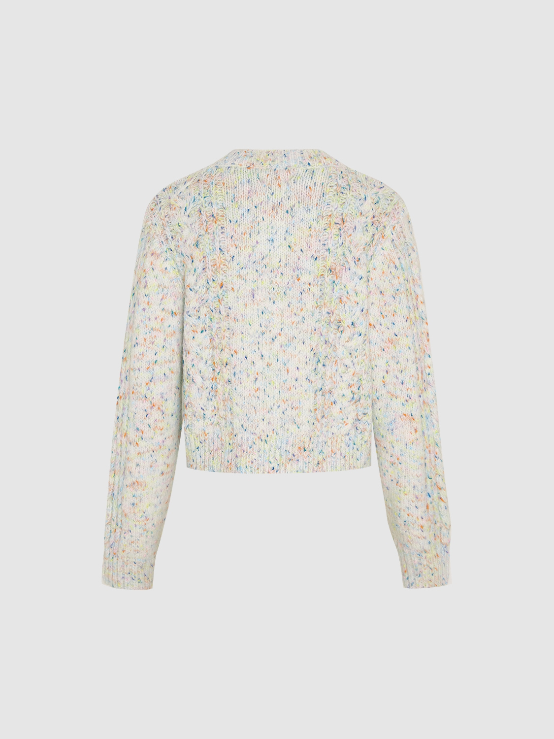 Custom Multicolor Speckled Vibrant Button Detail Knit Cardigan