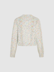 Custom Multicolor Speckled Vibrant Button Detail Knit Cardigan