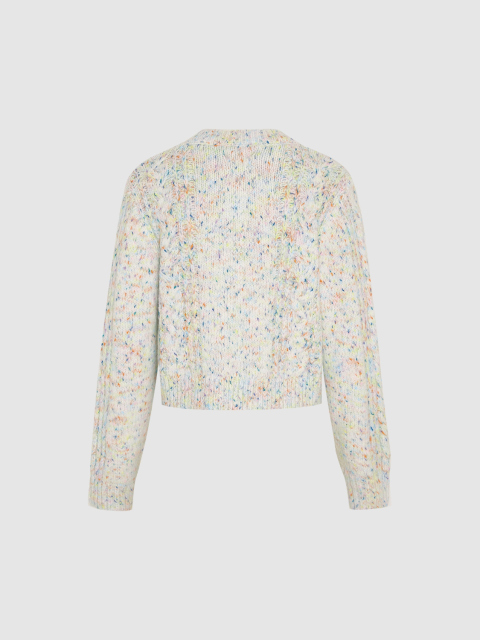 Custom Multicolor Speckled Vibrant Button Detail Knit Cardigan