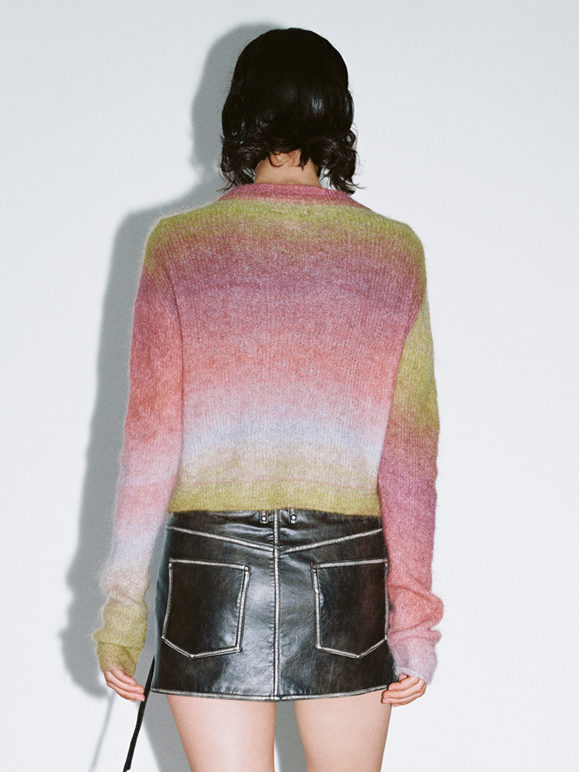 ODM Women's Multicolor Fuzzy Button-Down Cardigan