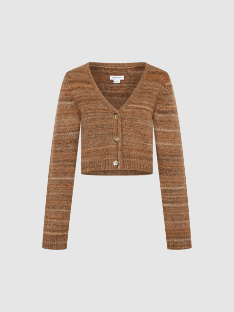 Wholesales Rustic Brown Cropped Knit Cardigan