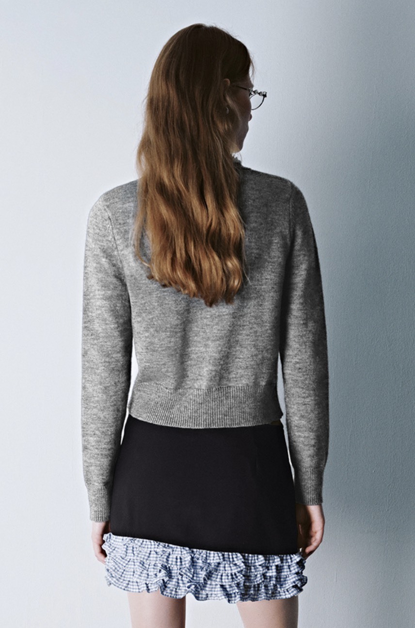 Factory Vintage-Inspired Grey Knit Cardigan