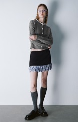 Factory Vintage-Inspired Grey Knit Cardigan