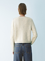ODM Embroidered Button-Down Knit Floral Accents Cardigan