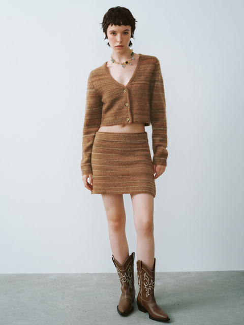 OEM Rustic Brown Knit Mini Skirt
