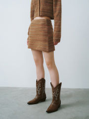 OEM Rustic Brown Knit Mini Skirt