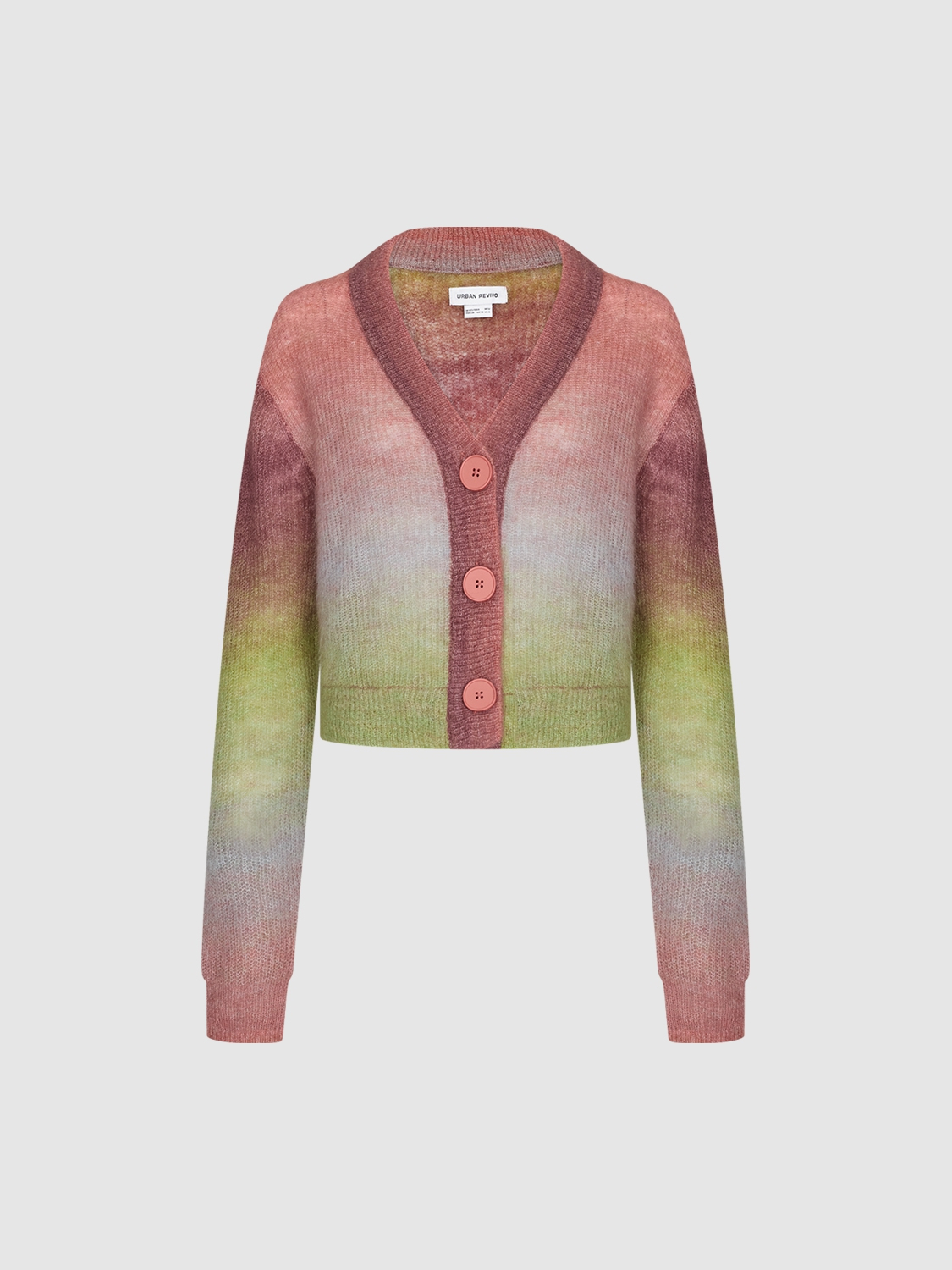 ODM Women's Multicolor Fuzzy Button-Down Cardigan