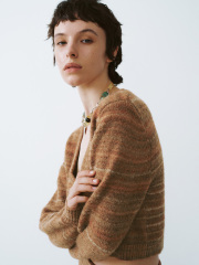 Wholesales Rustic Brown Cropped Knit Cardigan