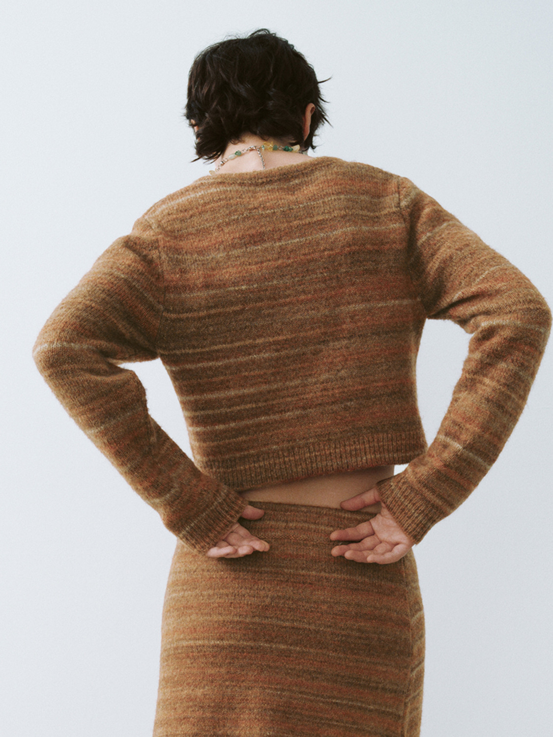 Wholesales Rustic Brown Cropped Knit Cardigan