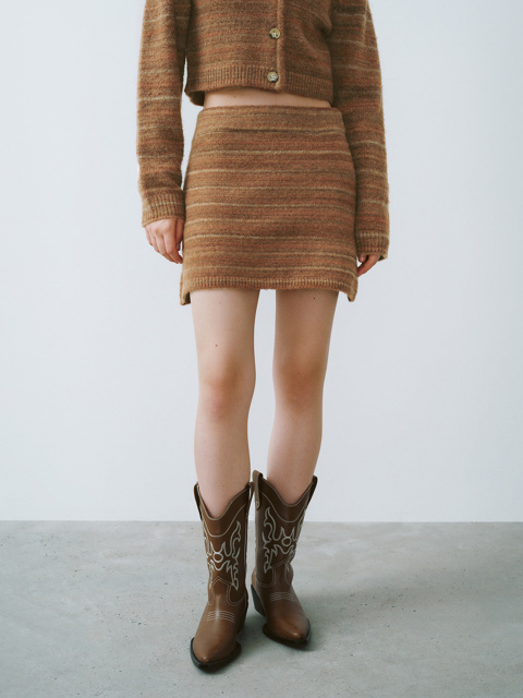 OEM Rustic Brown Knit Mini Skirt