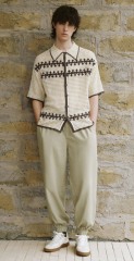 Factory Men's Crochet Short-Sleeved Modern Style Vintage VibeShirt