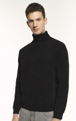ODM Men’s Classic Black Effortless Elegance and Timeless Appeal Turtleneck Sweater