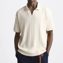 OEM Men’s Long-Sleeve Refined Elegance with Casual Comfort Polo Sweater