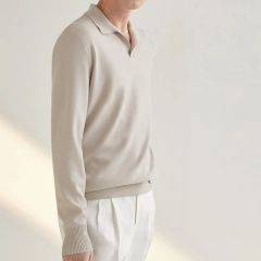 OEM Men’s Long-Sleeve Refined Elegance with Casual Comfort Polo Sweater