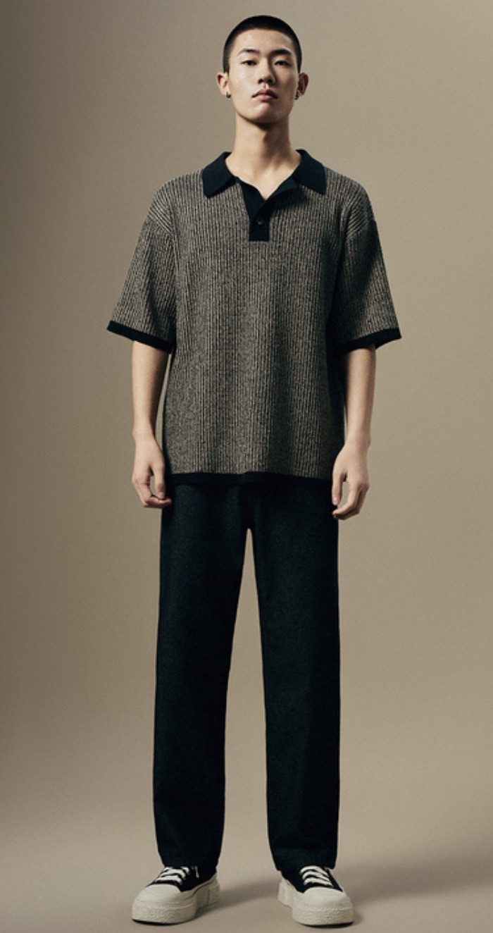OEM Men's Textured Knit Effortless Style with a Modern Edge Polo Shirt
