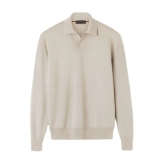 OEM Men’s Long-Sleeve Refined Elegance with Casual Comfort Polo Sweater