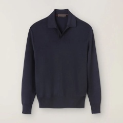 OEM Men’s Long-Sleeve Refined Elegance with Casual Comfort Polo Sweater