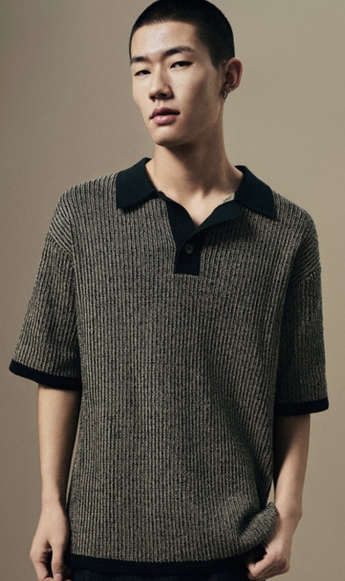OEM Men's Textured Knit Effortless Style with a Modern Edge Polo Shirt