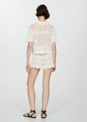 Custom Women's Crochet Two-Piece Summer Set – Button-Front Top and Drawstring Shorts