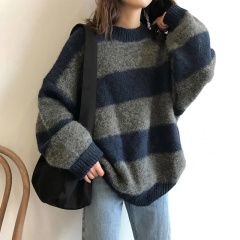 OEM Women's Oversized Striped Casual Chic Comfort Sweater