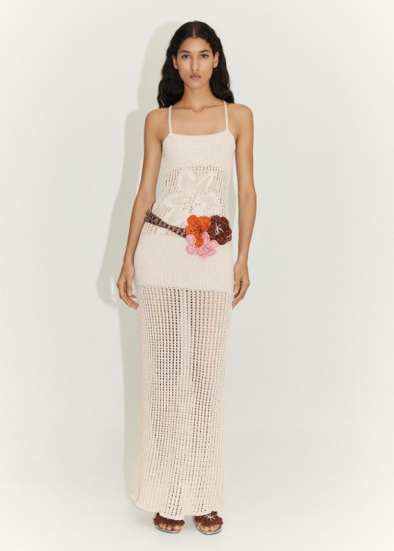 ODM Bohemian Crochet Maxi Dress – Spaghetti Strap Summer Beach Dress