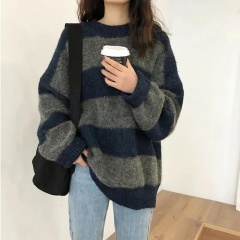 OEM Women's Oversized Striped Casual Chic Comfort Sweater