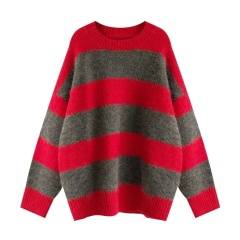 OEM Women's Oversized Striped Casual Chic Comfort Sweater
