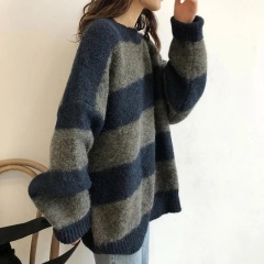 OEM Women's Oversized Striped Casual Chic Comfort Sweater