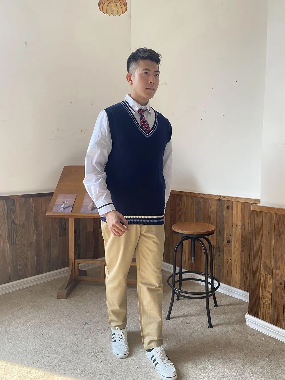 Custom Men’s Navy V-Neck Sweater Vest