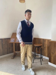 Custom Men’s Navy V-Neck Sweater Vest
