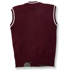 Custom Men’s Classic Maroon with White Trim V-Neck Sweater Vest uniform